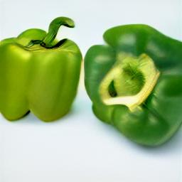 generated: a green pepper sliced into many pieces #3